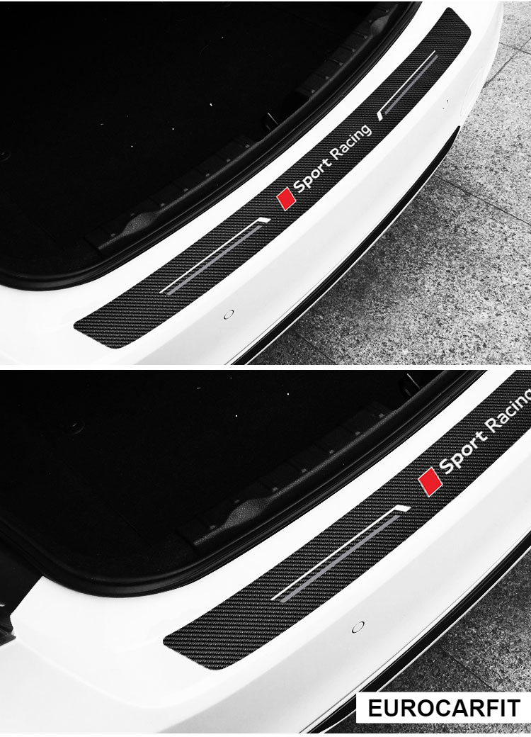 AUDI Carbon-Fiber Boot Vinyl Decal Sticker Car Trunk Bumper Trim Rear